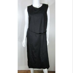 TOMAS MAIER Tie Waist Wool Gabardine Dress, Black, Women's Size 6 NWOT